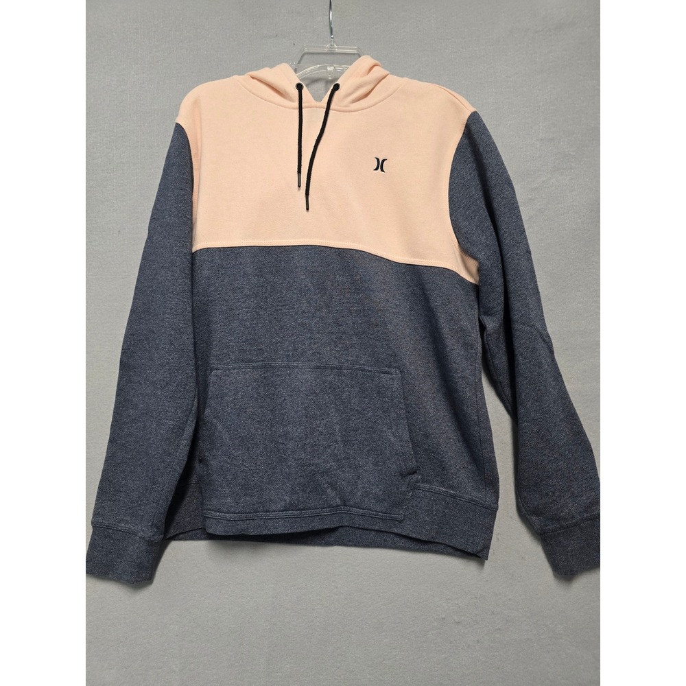 Hurley Colorblock Hoodie Peach Gray Long Sleeve Pullover Men's Size M - Picture 2 of 9